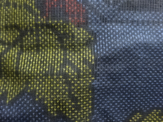 JAPANESE KIMONO / ANTIQUE KIMONO / SILK / DORO OSHIMA TSUMUGI / WOVEN  IVY LEAVES / 5MARUKI
